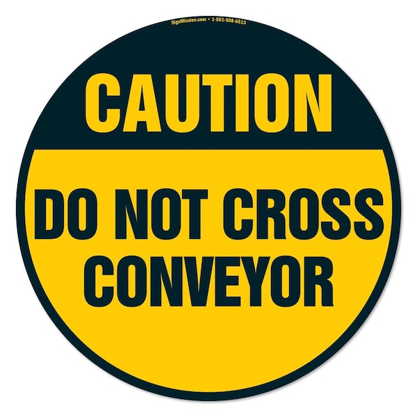 Do Not Cross Conveyor 16in Non-Slip Floor Marker, 12PK, 16 in L, 16 in H, FD-2-C-16-12PK-99953